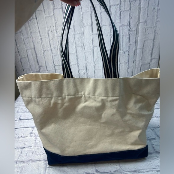 Cinda B Nautical Beige and Blue Anchor Tote Bag. Made in the USA. NWT! - Picture 3 of 10